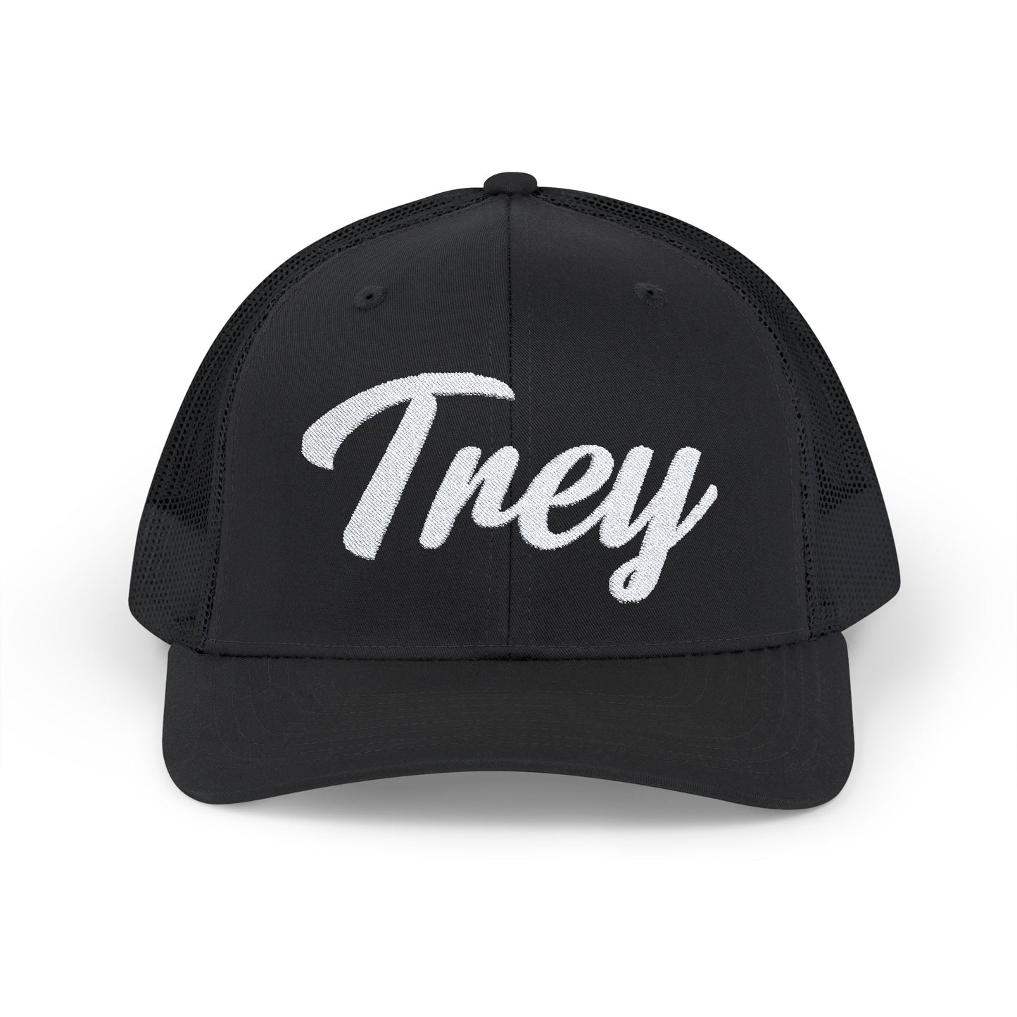 Trey's Trucker Cap with a comfortable mid-profile fit, adjustable snap closure, and pre-curved visor. Made from 60% cotton, 40% polyester front with a 100% polyester mesh back