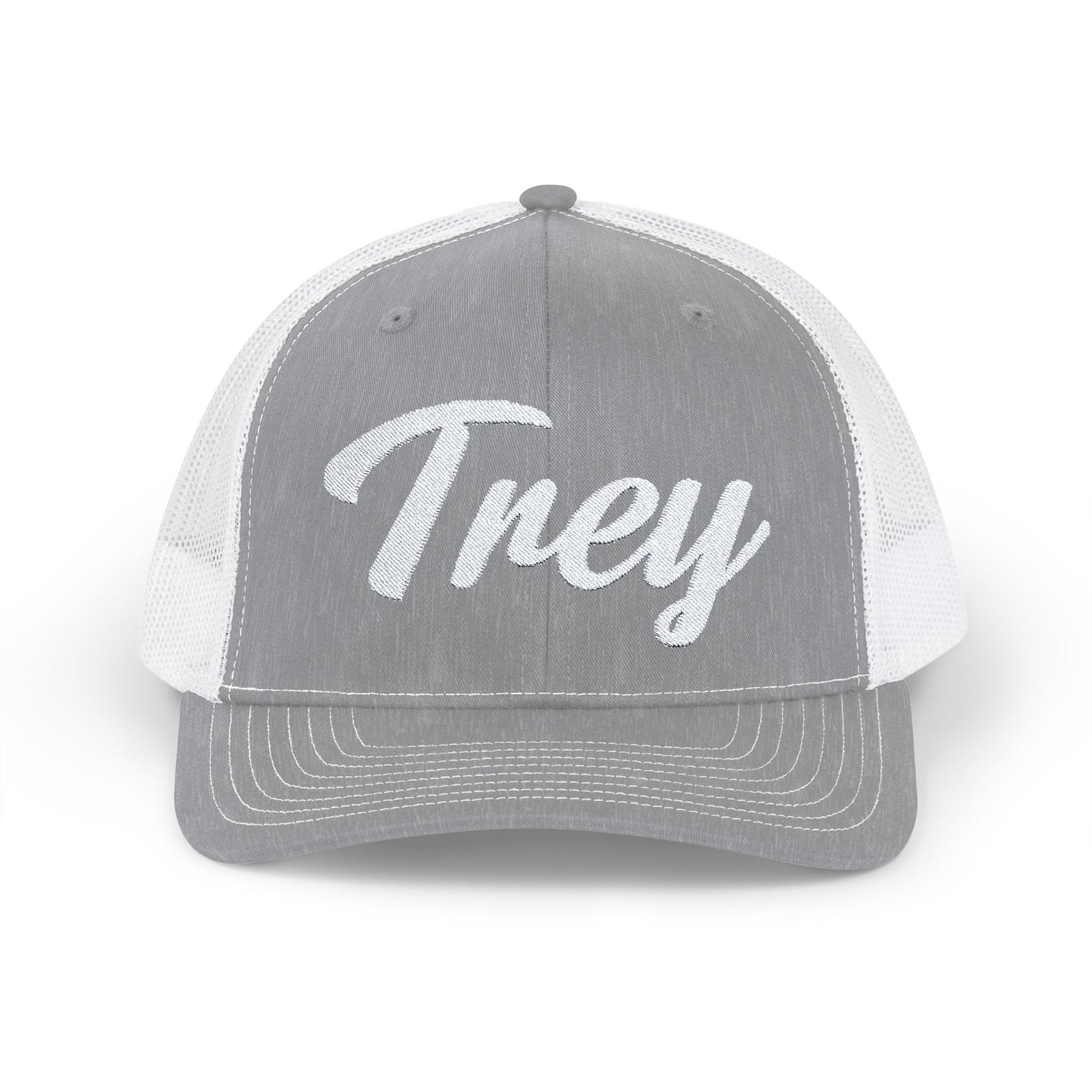 Trey’s Trucker Snapback Cap featuring a comfortable mid-profile structure, adjustable snap closure, pre-curved visor, and breathable mesh back for outdoor and casual wear