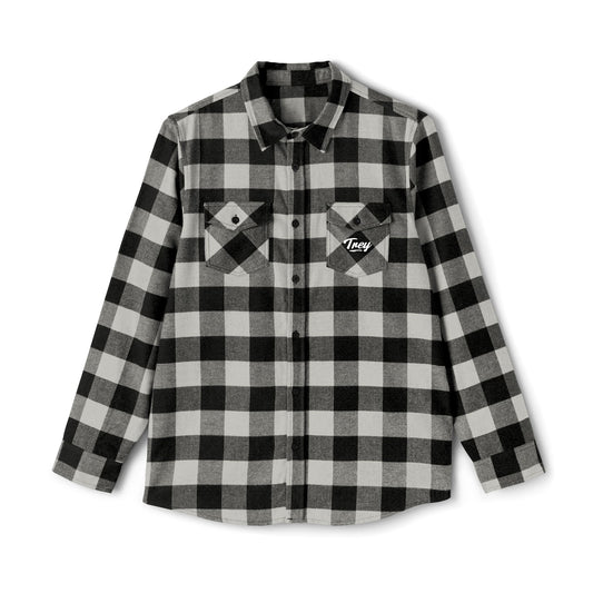 Trey's Flannel shirt made with a soft 60% cotton, 40% polyester blend, featuring a classic fit, button placket, and double-layer back yoke for added structure